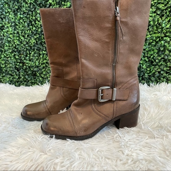 90’s Franco Sarto Brown Square Toe Boots - Picture 5 of 11